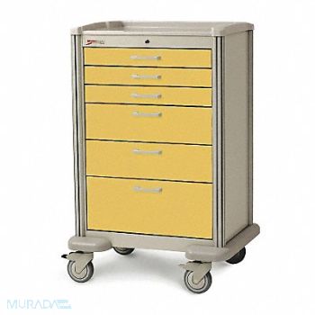 METRO Medical Cart Steel/Polymer Taupe/Yellow, 3CWG6
