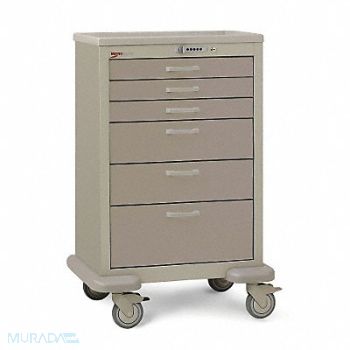 METRO Medical Cart Steel/Polymer Lt./Dk.Taupe, 3CWG7