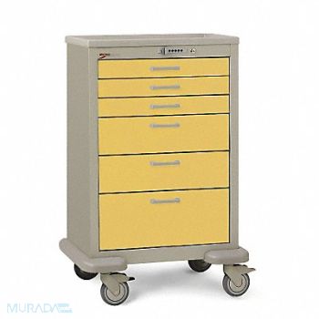 METRO MedicalCart Steel/Polymer Taupe/Yellow, 3CWH2