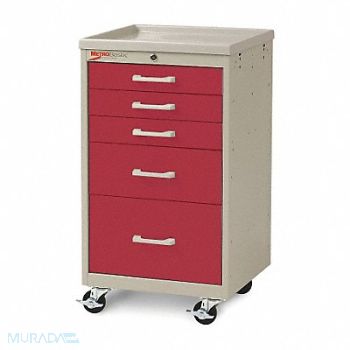 METRO Compact Cart Steel/Polymer Taupe/Red, 3CWJ1