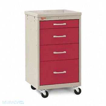 METRO Compact Cart Steel/Polymer Taupe/Red, 3CWJ6