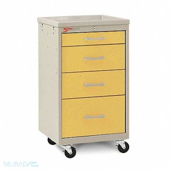 METRO Compact Cart Steel/Polymer Taupe/Yellow, 3CWJ8