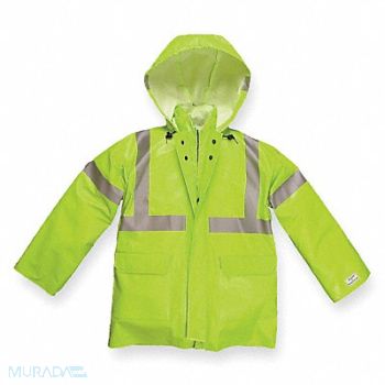 NASCO D0642 Arc Flash Rain Jacket Cat 1 Ylw/Grn L, 3FZL7