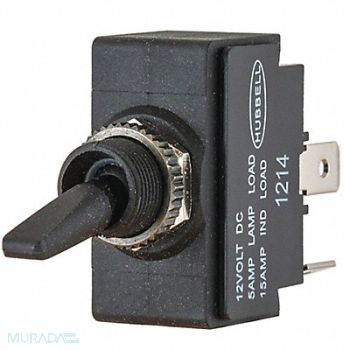 HUBBELL WIRING DEVICE-KELLEMS Lighted Toggle Switch SPST 1/4 in., 3HZ82