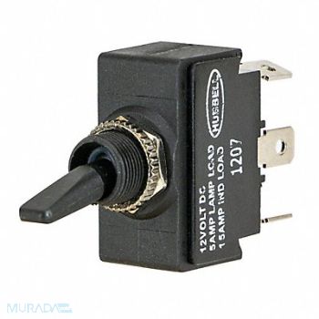 HUBBELL WIRING DEVICE-KELLEMS Marine Toggle Switch DPDT 1/4 in Solder, 3HZ94