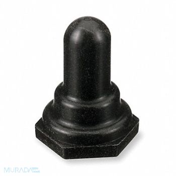 HUBBELL WIRING DEVICE-KELLEMS Toggle Switch Boot Black Rubber, 3JC12