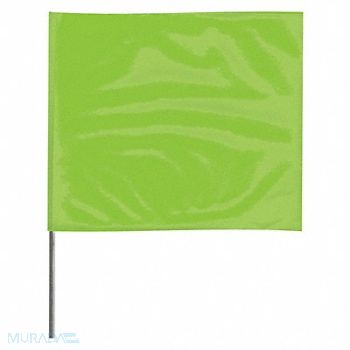 GRAINGER APPROVED Marking Flag 15 Glo Lime PVC PK100, 3LVE4