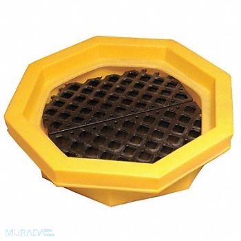 ULTRATECH Drum Tray 21 gal Dia 32in Yellow, 3KXA1