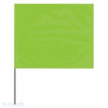 PRESCO PRODUCTS CO Marking Flag Lime Glo Blank PVC PK100, 3LUJ8
