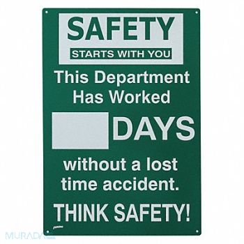 BRADY Safety Sign 20 in x 14 in Green, 3NKH3