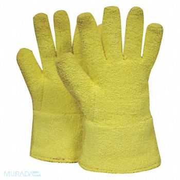 NATIONAL SAFETY APPAREL Heat Resist. Gloves Yellow One Size. PR, 3PWJ1