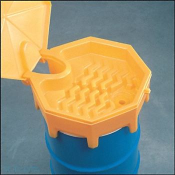ULTRATECH Drum Funnel with Lid Yellow PE NPT, 3TZU3