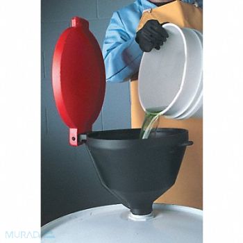 ULTRATECH Drum Funnel with Lid Black PE NPT, 3TZU4