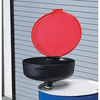 ULTRATECH Drum Funnel with Lid Black PE NPT, 3UAK6