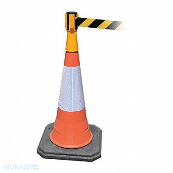 TENSABARRIER Tensacone Topper Yellow Belt Yellow/Blk, 3YJC4