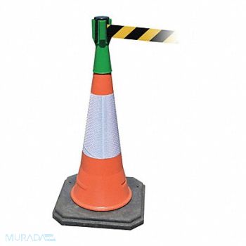 TENSABARRIER Tensacone Topper Green Belt Yellow/Black, 3YJC8