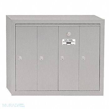 SALSBURY INDUSTRIES Vertical Mailbox 4 Doors Alum, 3YNT5
