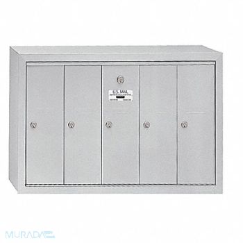 SALSBURY INDUSTRIES Vertical Mailbox 5 Doors Alum, 3YNT6