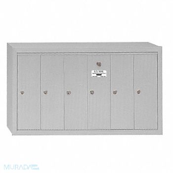 SALSBURY INDUSTRIES Vertical Mailbox 6 Doors Alum, 3YNT7