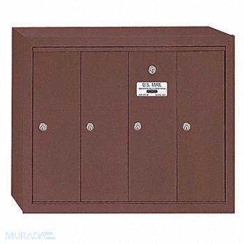 SALSBURY INDUSTRIES Vertical Mailbox 4 Doors Bronze, 3YNU6