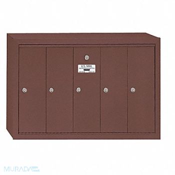 SALSBURY INDUSTRIES Vertical Mailbox 5 Doors Bronze, 3YNU7