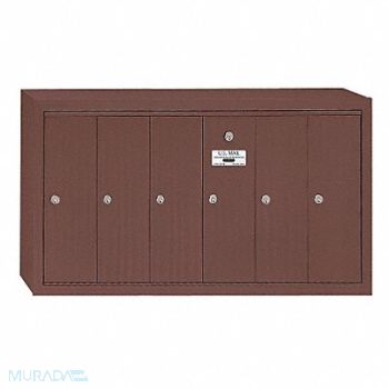 SALSBURY INDUSTRIES Vertical Mailbox 6 Doors Bronze, 3YNU8