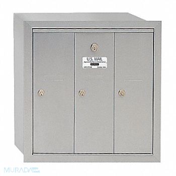 SALSBURY INDUSTRIES Vertical Mailbox 3 Doors Alum, 3YNV1