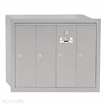 SALSBURY INDUSTRIES Vertical Mailbox 4 Doors Alum, 3YNV2