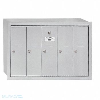 SALSBURY INDUSTRIES Vertical Mailbox 5 Doors Alum, 3YNV3