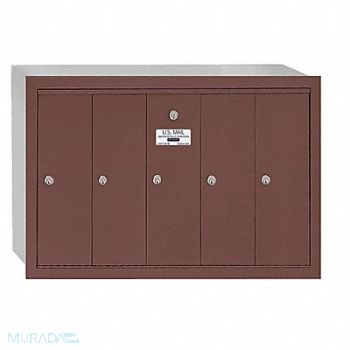 SALSBURY INDUSTRIES Vertical Mailbox 5 Doors Bronze, 3YNW4