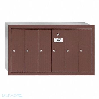 SALSBURY INDUSTRIES Vertical Mailbox 6 Doors Bronze, 3YNW5