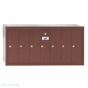 SALSBURY INDUSTRIES Vertical Mailbox 7 Doors Bronze, 3YNW6