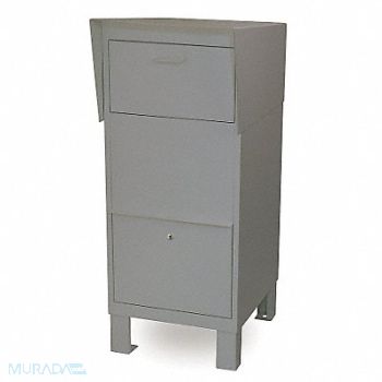 SALSBURY INDUSTRIES D0045 Courier Box Gray, 3YNX4