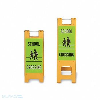 GRAINGER APPROVED School Zone Sign 45 x 13 Green Yellow, 3YVX4