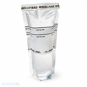 WHIRL-PAK Sampling Bag Self-Standing 4 oz PK500, 407L66