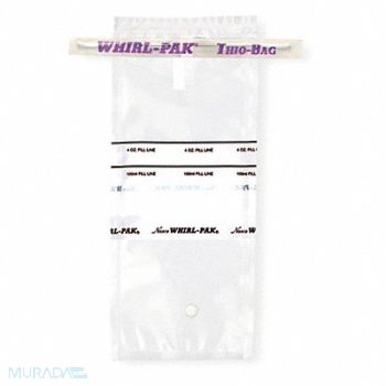 WHIRL-PAK Sampling Bag Write-On 3.38 oz PK100, 407L75