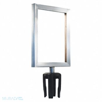 VISIONTRON Sign Frame 11in.Hx8-1/2in.L Satin Chrome, 40CK65