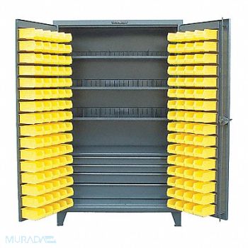 STRONG HOLD BinCab Dark Gray 78 x48 x24 144YllwBns, 40V696