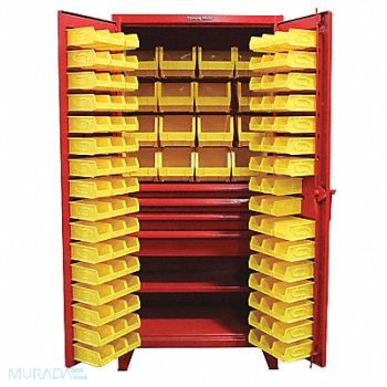 STRONG HOLD BinCab Dark Gray 78 x36 x24 110YllwBns, 40V695