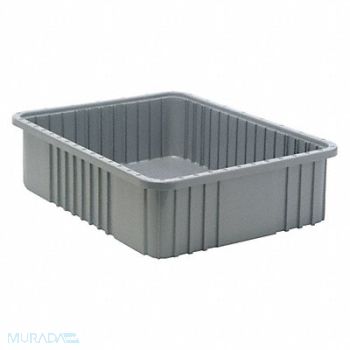 QUANTUM STORAGE SYSTEMS Grid Container Gray 22.5 x 17.5 x 6 in., 42EK34