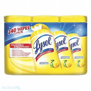 LYSOL Disinfecting Wipes Canister 80 PK3, 42NZ97