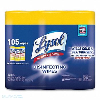 LYSOL Disinfecting Wipes 35 ct Canister PK3, 42PA01