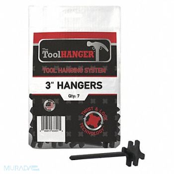 TOOLHANGER Polypro Plastic Tool Hanger Black PK7, 436C67
