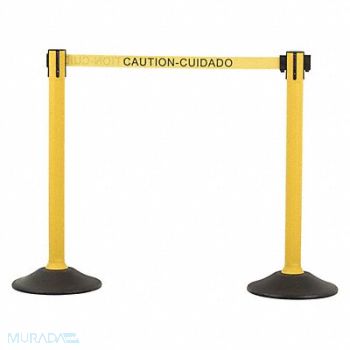 US WEIGHT Barrier Post with Belt HDPE Yellow PR, 436C92