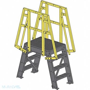 FIBERGRATE Crossover Ladder 38 Platform Height, 436H19