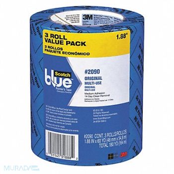 SCOTCH Painters Masking Tape 2in. Blue PK3, 43FZ29