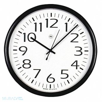 UNIVERSAL Round Wall Clock Black 12, 43KR91
