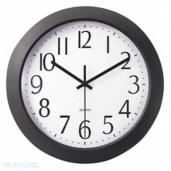UNIVERSAL ONE Whisper Quiet Clock 12 Black, 43KU26