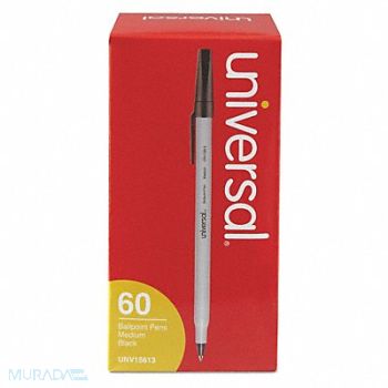 UNIVERSAL Ballpoint Pen Medium Black PK60, 43YG65