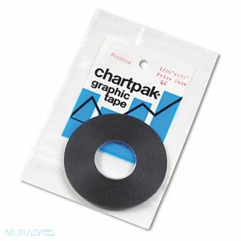 CHARTPAK Chart Tape 1/16 x 648 Matte Black, 43YM85